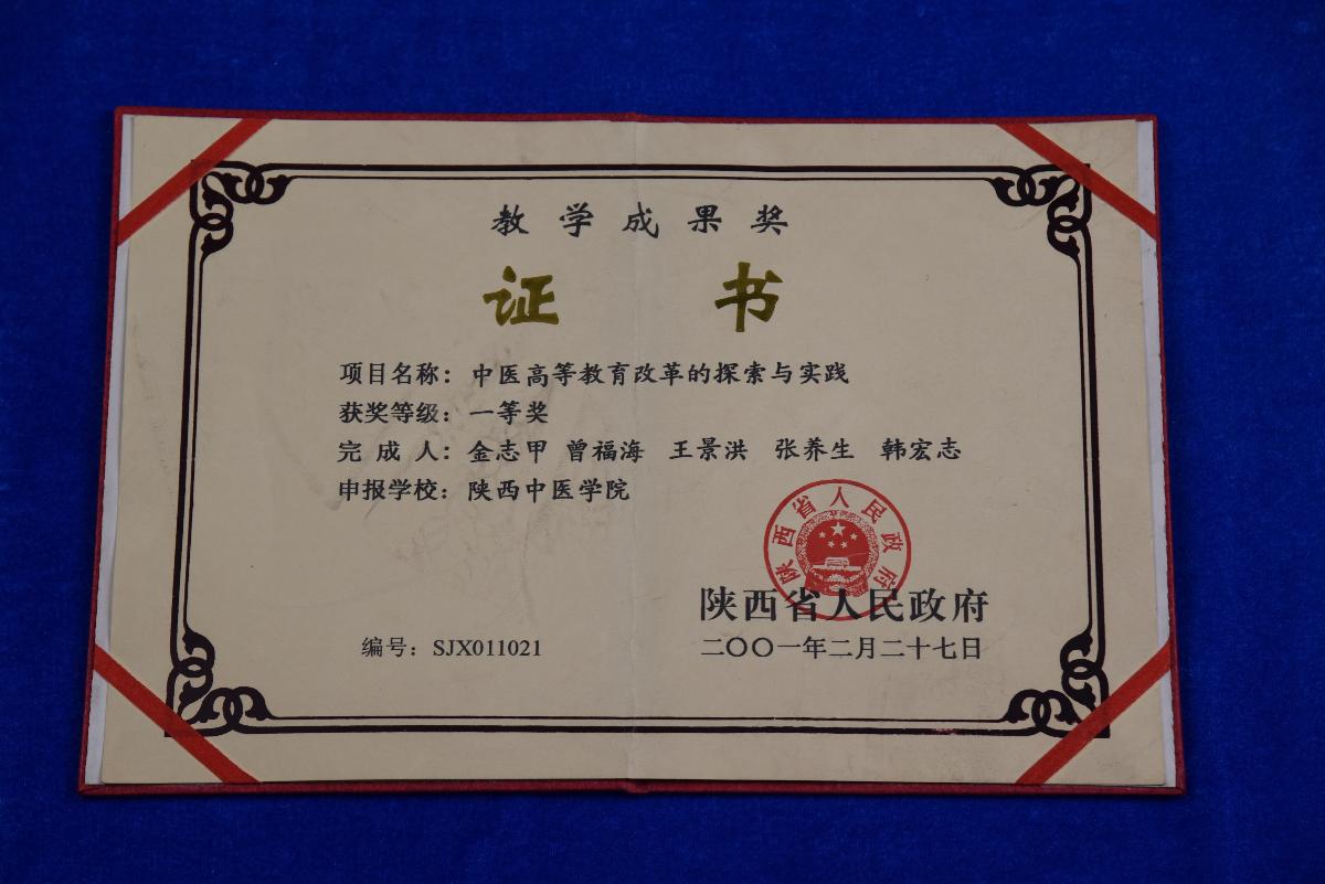 (XS)0040教学成果证书